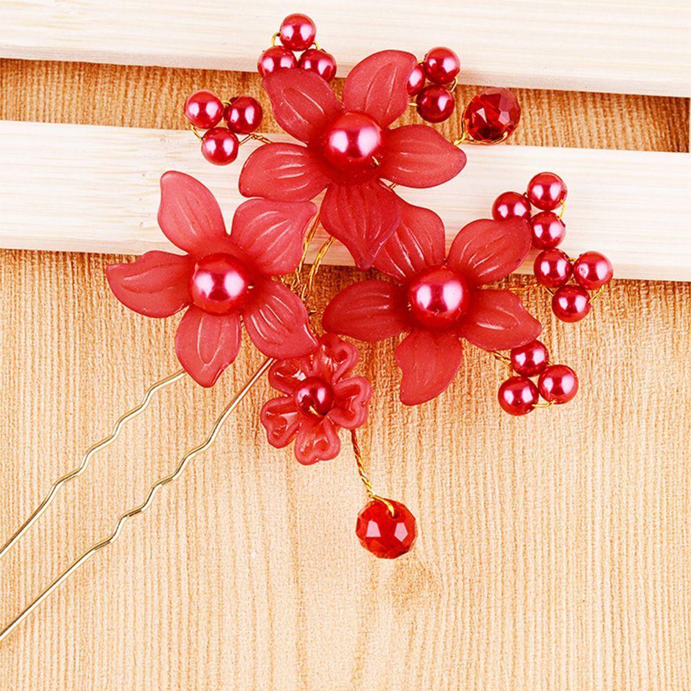 Flower Hair Jewelry Accessories Plait Hairpin Headdress Flower Hairpin Bride Hairpin Hair Clip