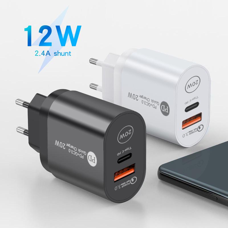 Мобильное зарядное устройство PD 12 В 5 В/2,4 А Type-C с адаптером EU/US/UK