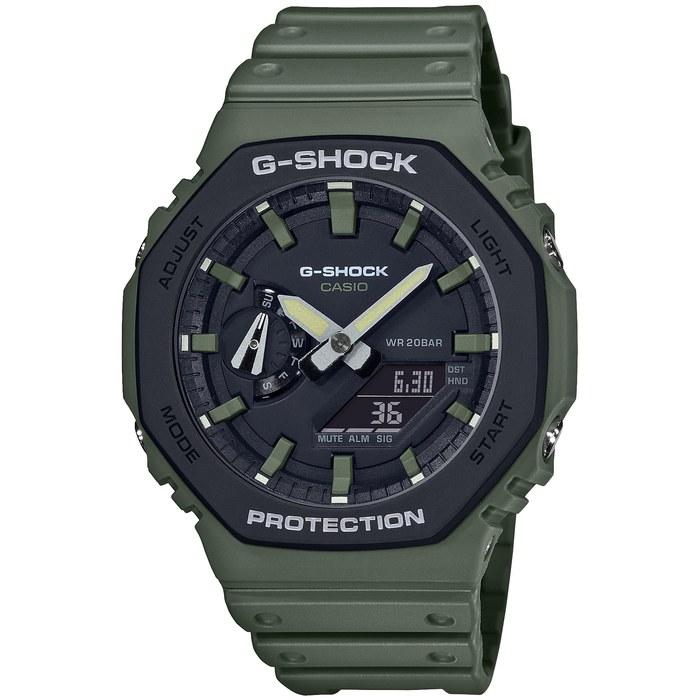 Мужские часы Casio G-Shock GA-2110SU-3AJF, цвет Utility, Carbon Core Guard, Зеленый/Хаки/Черный