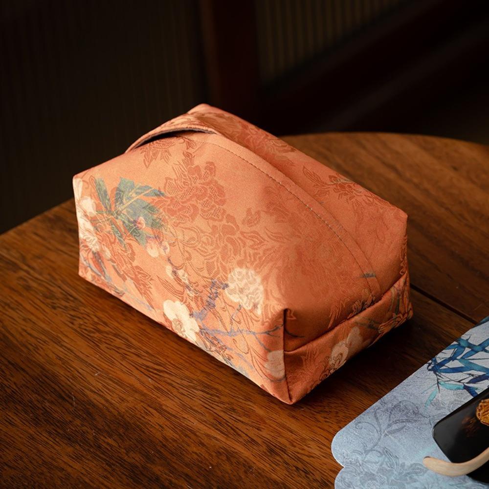 Exquisite Tissue Box Chinese Napkin Case Desktop Decorate Facial Tissue Cover Desktop