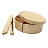 Magewappa Single Tier Bento Box Urethane Paint 700ml Wooden Chopstick Box [Natural Cedar] (Lunch Box, Chopsticks, Set)