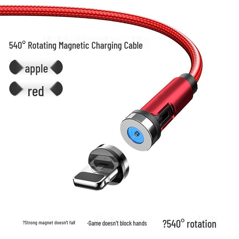 Вращающийся на 540° Магнитный зарядный кабель: Гибкий кабель для передачи данных 3-в-1