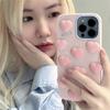 Корейский милый силиконовый чехол для телефона с 3d розовым сердечком любви для Iphone 13 12 11 Pro Xs Max X Xr 7 8 Plus Se3 Защитная мягкая задняя крышка