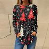Футболки для женщин, осенние повседневные рубашки с длинным рукавом, толстовки с винтажным графическим принтом, топы, пуловеры, рождественские