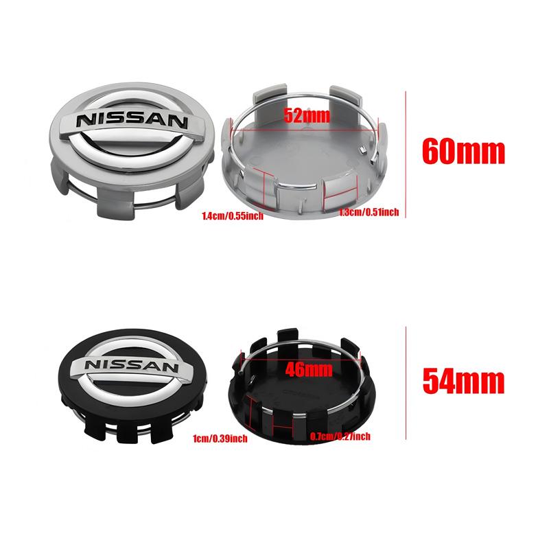 4pcs Car Hubcap Styling Wheel Center Hub Caps Covers Emblem Replacement Cover for Nissan Nismo GTR Altima Qashqai Almera Navara