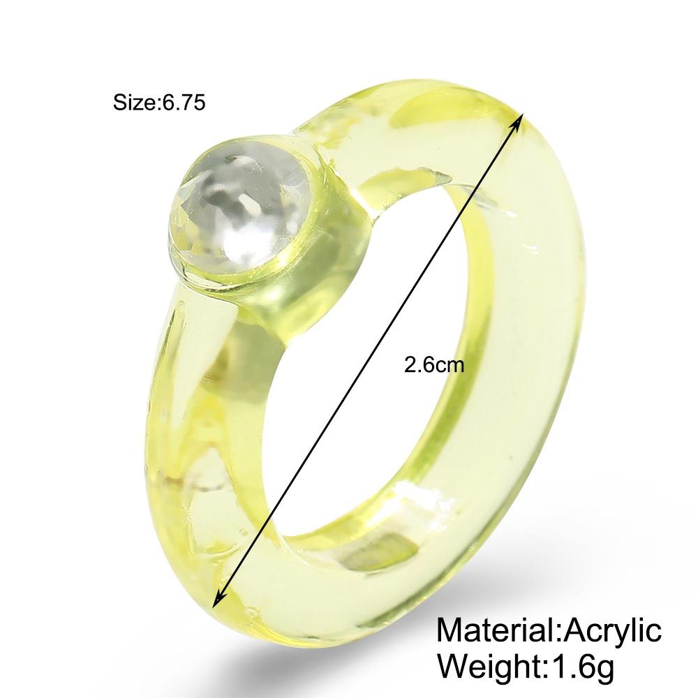 iF ME Корейские прозрачные акриловые кольца с бриллиантами, модные кольца на палец ярких цветов, женские ювелирные аксессуары, подарок