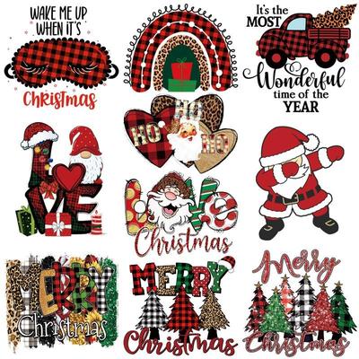 2022 Рождественские термонашивки, толстовки для рукоделия, термопресс, аппликация, наклейки на одежду, сделай сам, Parches Ropa, нашивка, утюг