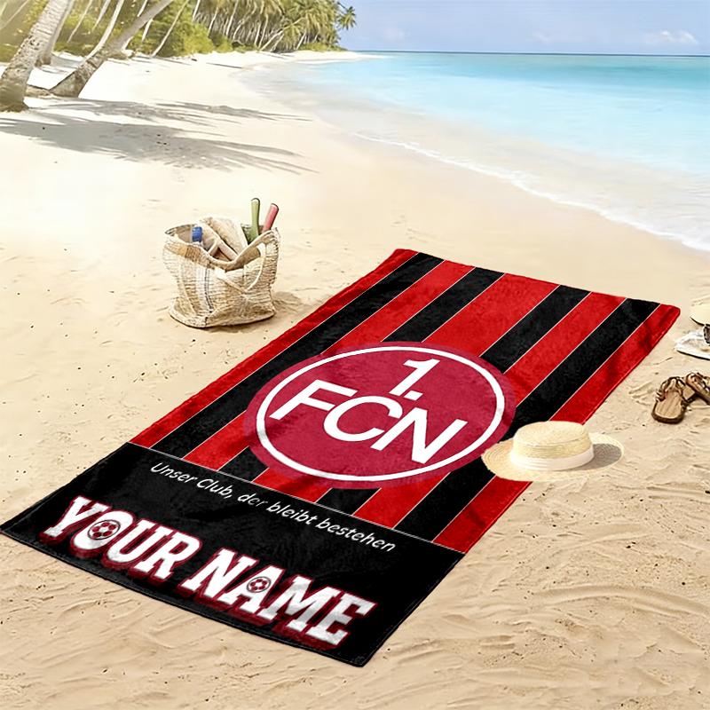 Custom Name Fc Nrnberg Print Beach Towel, Large Soft Quick Dry Towel for Beach Camping Swimming