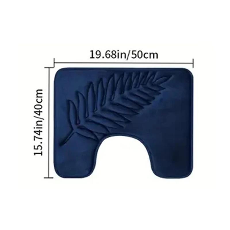 3 Piece Bathroom Mat Memory Foam Ultra Soft and Absorbent Leaf Bath Rugs Thick Washable For Bathroom Toilet Tub Mat Set