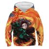 4-13 лет Дети Аниме Demon Slayer Kimetsu no Yaiba 3D Print Hoodies Мальчик Девочки Harajuku Hooded Sweatshirts Детские спортивные костюмы Одежда