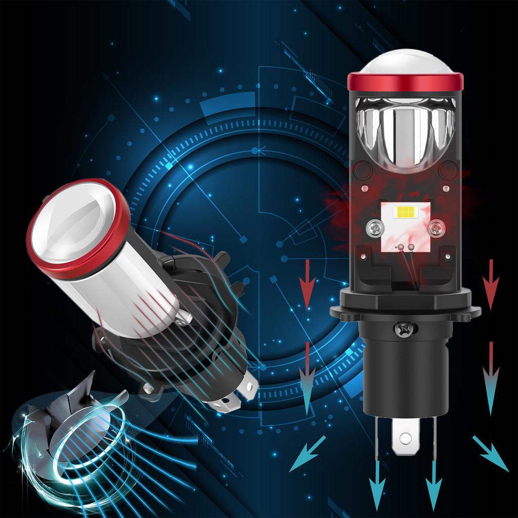 Автомобильные фары S1, светодиодные фонари, без вентилятора, встроенные фары дальнего и ближнего света H4 4000LM