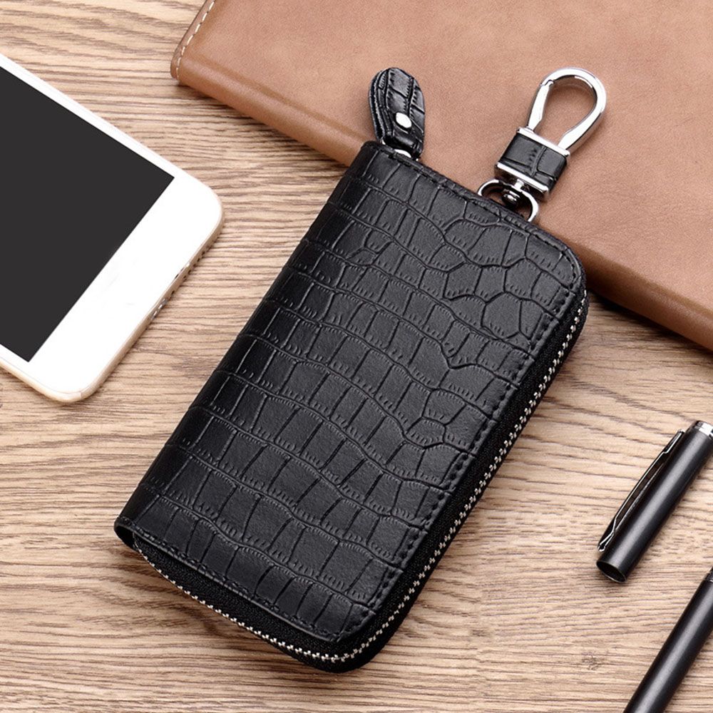 Men Crocodile pattern PU Leather Key Bag Case Zipper Key Case Bag Car Key Wallets Car Key Case