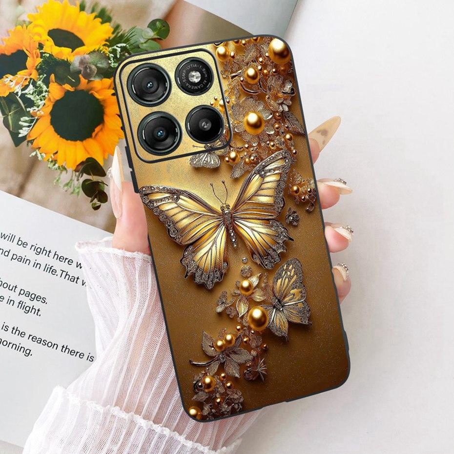 Модный Чехол с Буквой для Телефона Motorola Moto G77 G67 Задняя Крышка Для MOTO G67 G77 5G Мягкие Черные Силиконовые Чехлы