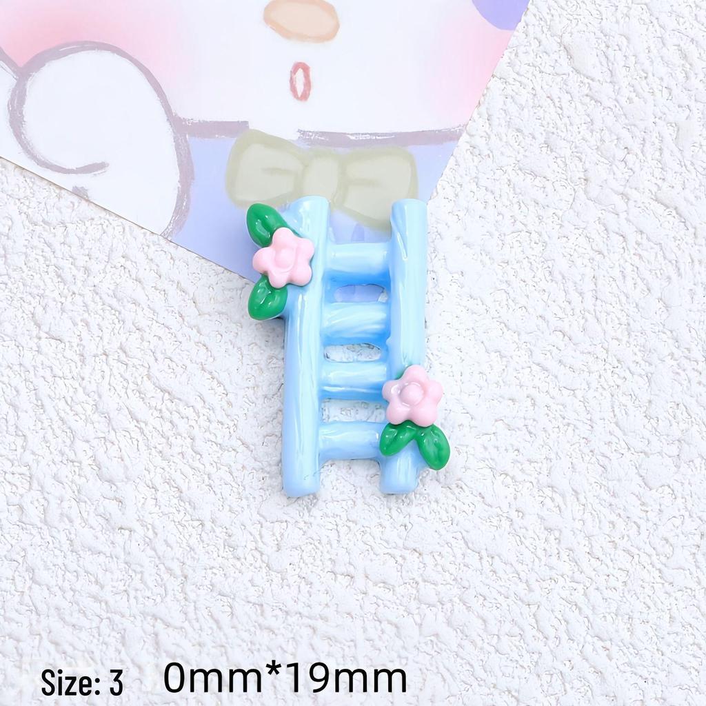 Colorful Flower Ladder Cartoon Resin Hairpin & Shoe Buckle Glue Accessories for DIY Jewelry