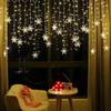 New 3M Christmas Light  Snowflake Curtain Icicle Fairy String Lights Outdoor Garland  Party Garden 2024  Year Decoration