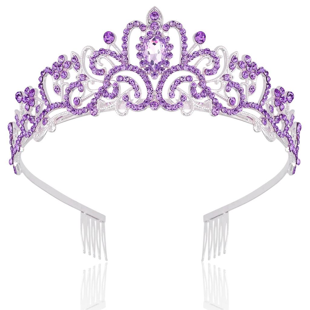 Birthday shoulder strap party crown tiara Birthday queen girl suit crown set