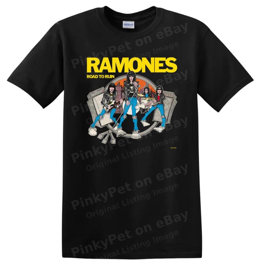 Ramones Graphic Tee Band T Shirt Road to Ruin Vintage Music Fans Apparel Tee