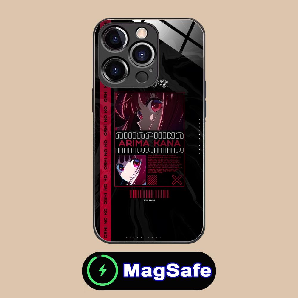 Чехол для телефона Oshinoko Арима Кана для iPhone 17 16 15 14 13 12 11 Air Pro Max Plus Mini MagSafe Стеклянный Цветной Чехол Красивый Чехол