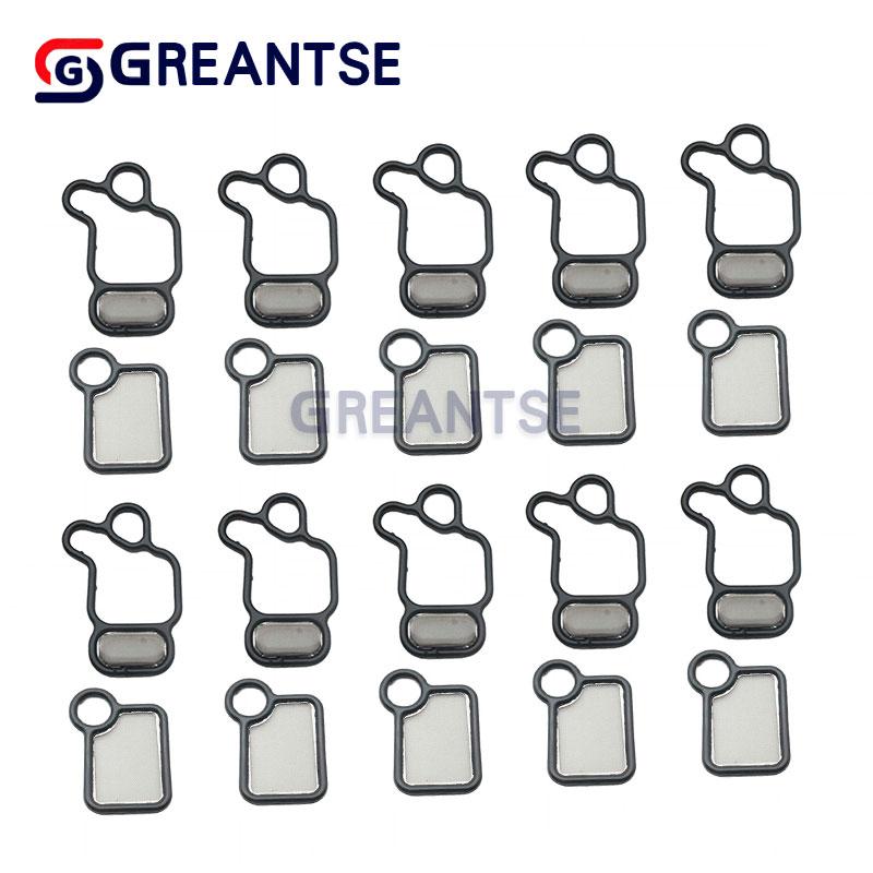 10 Sets VTEC 15815-R40-A01 15845-RAA-A01 Cylinder Head Solenoid Valve Filter Gasket For Honda Accord CR-V Crosstour 2010-2015
