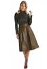 Genuine Soft Wear Lambskin Brown Stylish Fashionable New Casual Women's Leather Skirt
