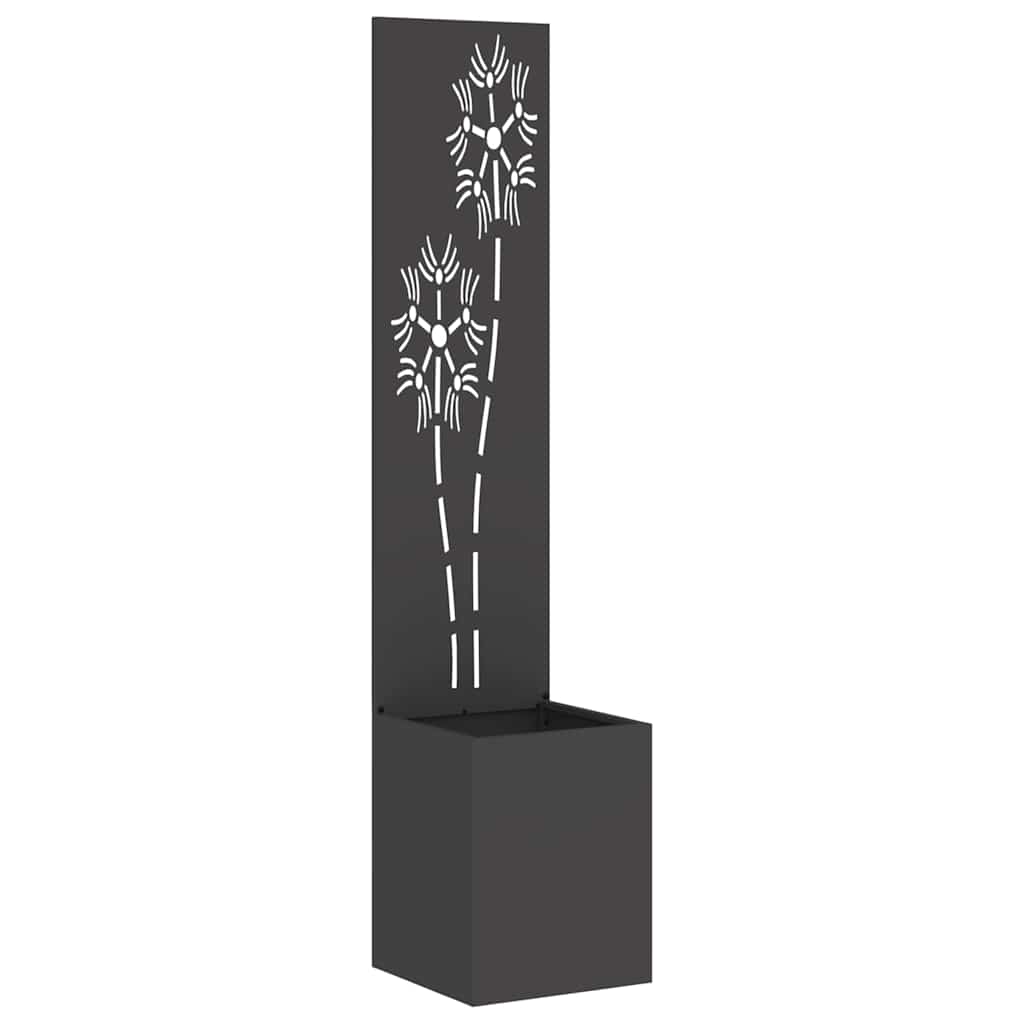 Garden Privacy Screen Canvas Floral Black 32 x 150 cm