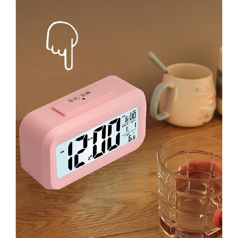 Rechargeable Digital Alarm Clock With Smart Light Sensor Room Gift Decoration