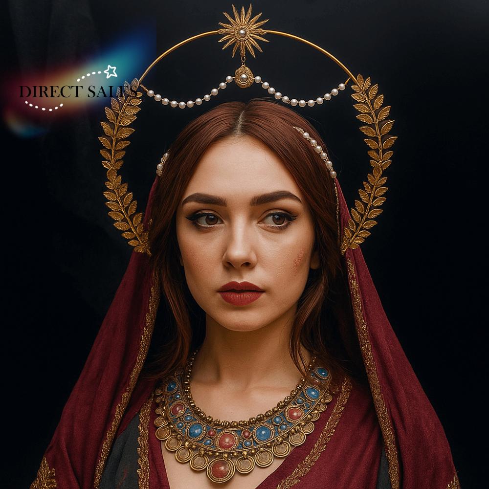 Повязка на голову 'Слава Богу Солнца' Звезда Жемчуг COSPLAY Обруч для волос Модный показ Аксессуары для волос Хэллоуин Костюм Диадема Головной убор Вечеринка