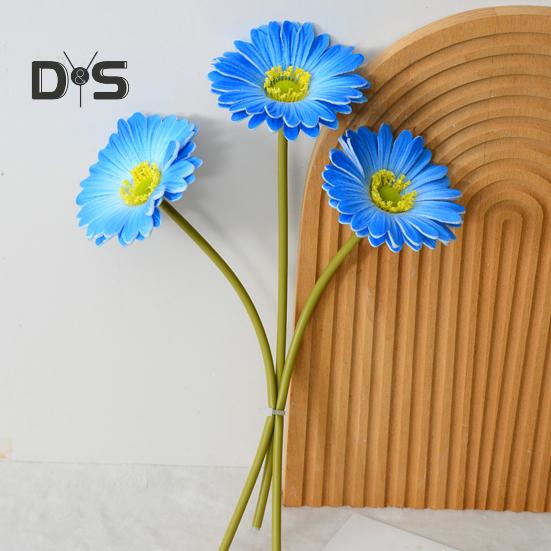 Искусственная Гербера Jamesonii со стеблем Реалистичный искусственный шелковый цветок Домашний офис Стол Центральная часть Искусственная цветочная ветка Цветочная композиция Украшение