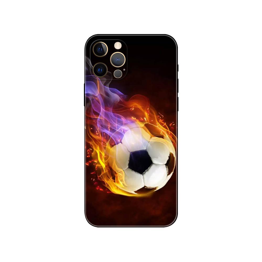 Футбольный чехол для телефона iPhone 5 5s 2020se 6 6s 7 8 plus x 10 XR XS 11 12 13 mini pro MAX черная задняя крышка из ТПУ