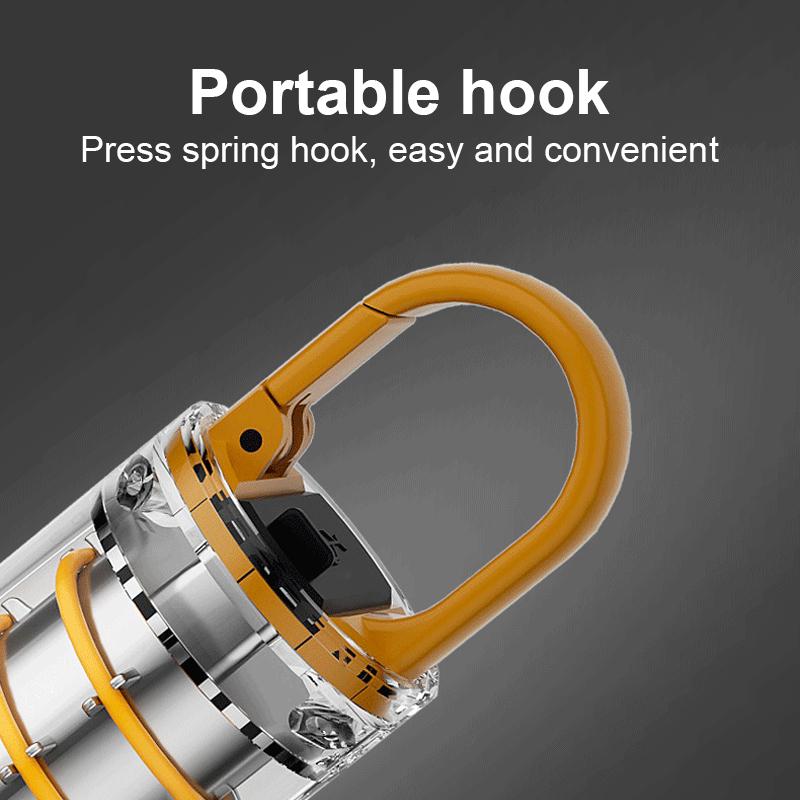 Портативный фонарик с двумя лампами, дышащий фонарик, масштабируемый фонарь, водонепроницаемый фонарик, уличные фонари для кемпинга, мощный прожектор