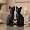 Декоративная фигурка кошки, 3D-печатная фигурка пары, Минималистичная скульптура в форме сердца, С вырезанным в форме сердца дизайном, Романтические украшения для дома
