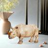 Home Decor Lucky Horned Rhino Statue Table Accent (Pack of 1, Off White)