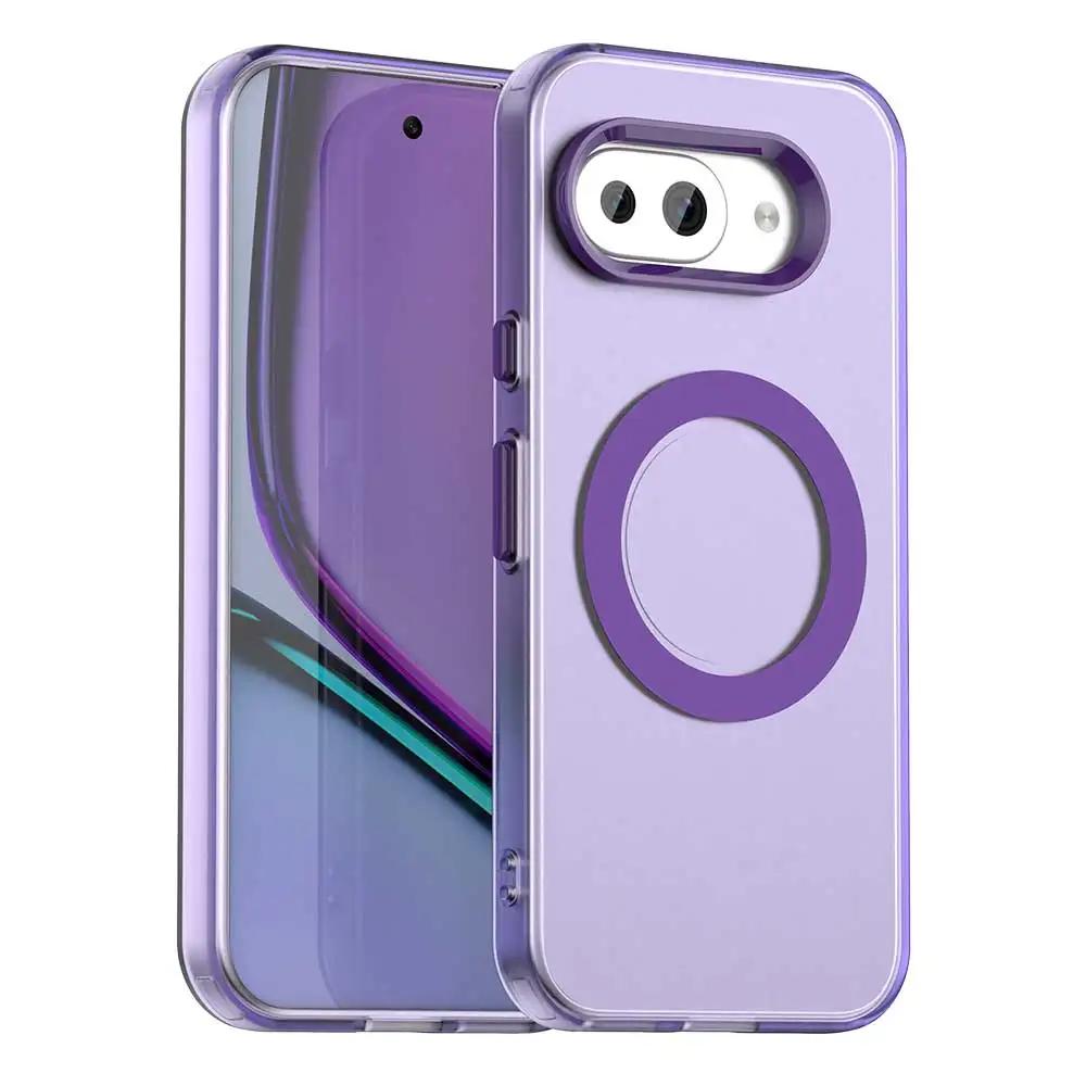 9a Magnetic for Magsafe Matte Phone Case for Google Pixel 9A Pixel9 A 9Pro XL Candy Color Полупрозрачный PC + TPU Защитный противоударный бампер