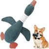 Durable Plush Chew Toys for Dog Teeth Cleaning, Goose Toys for Small To Medium Dogs, Adorable Soft Puzzle Interactive Pet Toys (Navy Goose)
