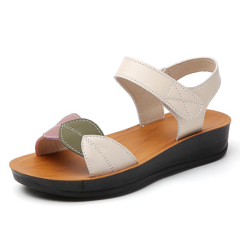 Женские летние римские сандалии на плоской подошве, нарядные повседневные сандалии с открытым носком для девочек, большие размеры