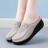 Ladies Platform Loafers Casual Elegant Cow Leather Clog Slippers Backless Mules Women Thick Sole Shake Shoe