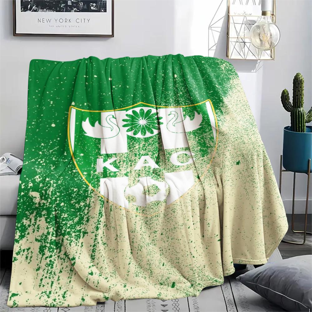 1Pc Kenitra Athletic Club kac Print Flannel Blanket High Quality Warm Comfortable Cover for All Seasons Perfect for Gifts Home Decor