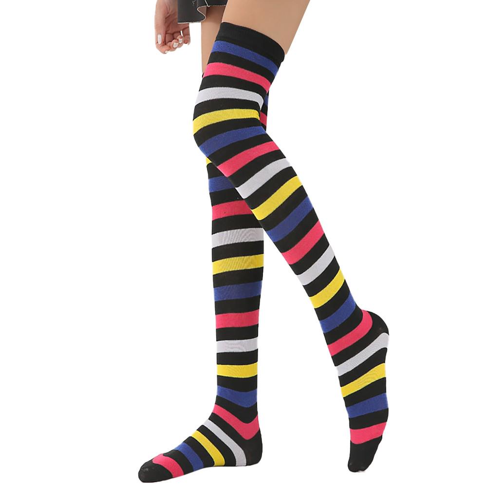 Длинные носки выше колена в полоску Колготки до колена Эластичные Удобная посадка Мягкая ткань Прочный дизайн