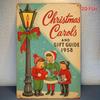 [2D Flat] 1pc 20.32x30.48cm Vintage Christmas Carol Sign | Aluminum Metal - Rustic Festive Scene Wall Decorations, Vintage 1958