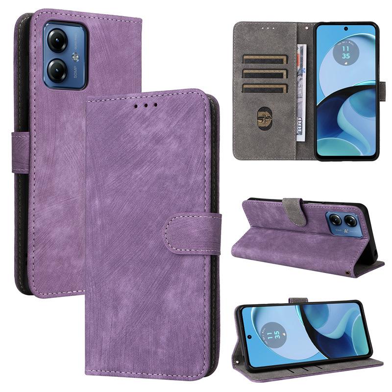Чехол-книжка для Motorola E14/Moto G14 из искусственной кожи, полная защита корпуса [блокировка RFID], чехол-кошелек