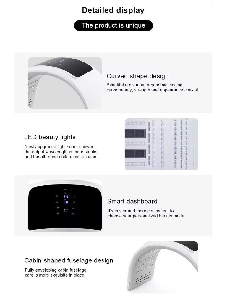 Складной светодиодный спектрометр для лица: Семицветный свет для увлажнения и омоложения кожи