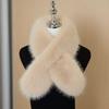 Women's Double-Sided Magnetic Fox Fur Scarf: Warm, Fashionable, Imitation Fur Neck Warmer for Winter