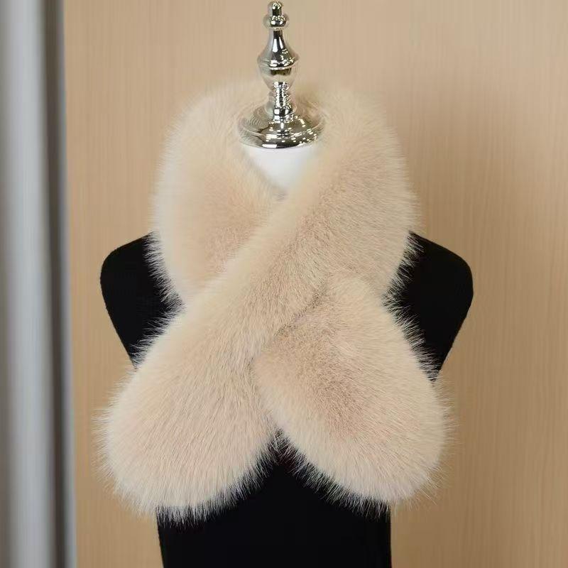 Women's Double-Sided Magnetic Fox Fur Scarf: Warm, Fashionable, Imitation Fur Neck Warmer for Winter