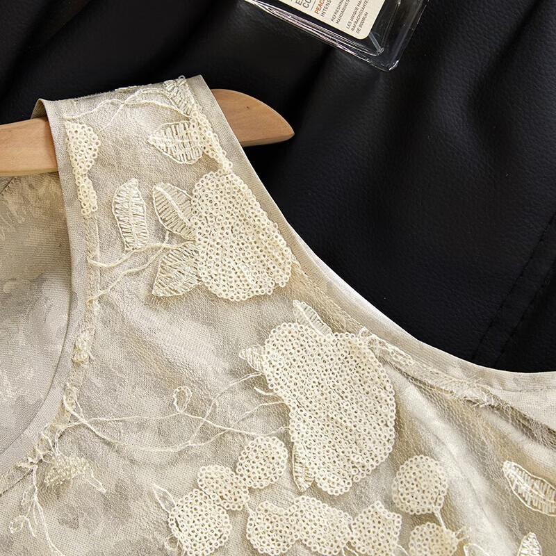 Shechi New Chinese Style Sequin Embroidered Mesh Vest