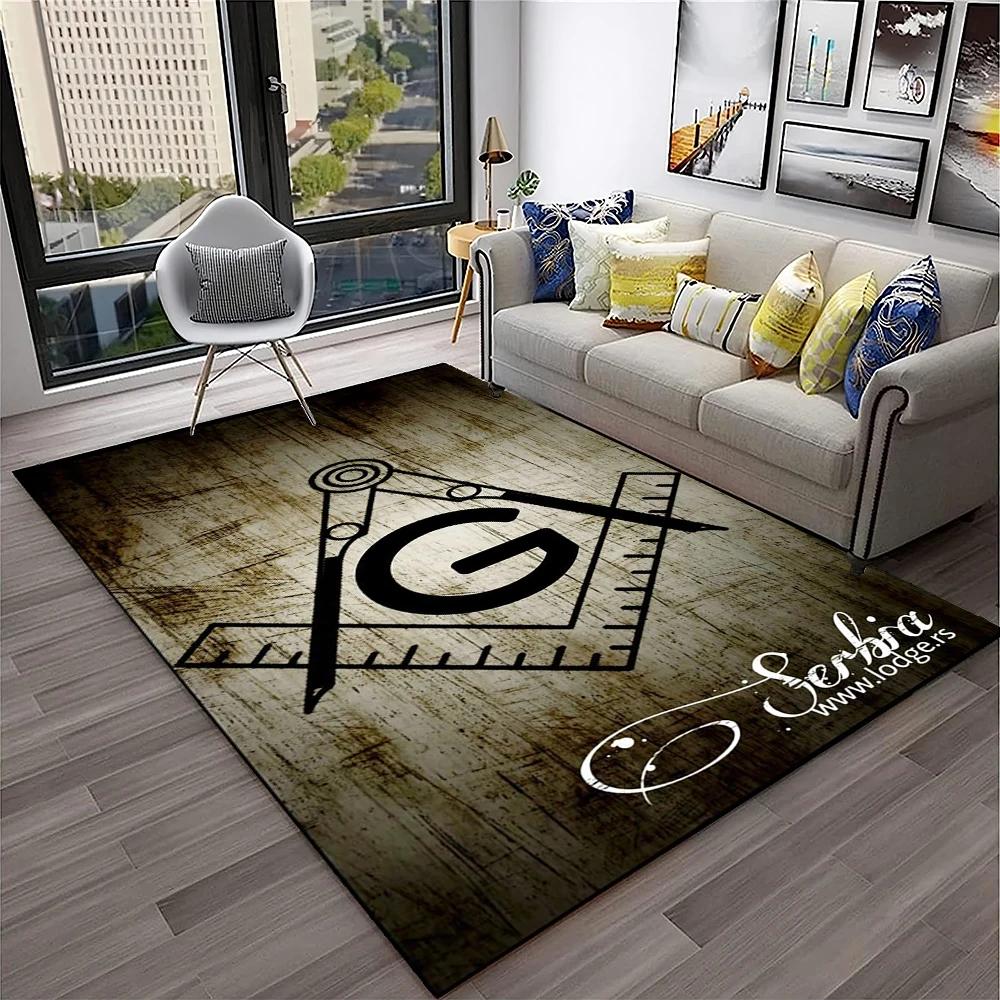 Masonic Freemasonry Illuminati Ring Carpet Rug for Home Living Room Bedroom Sofa Doormat Decor,Kid Area Rug Non-slip Floor Mat