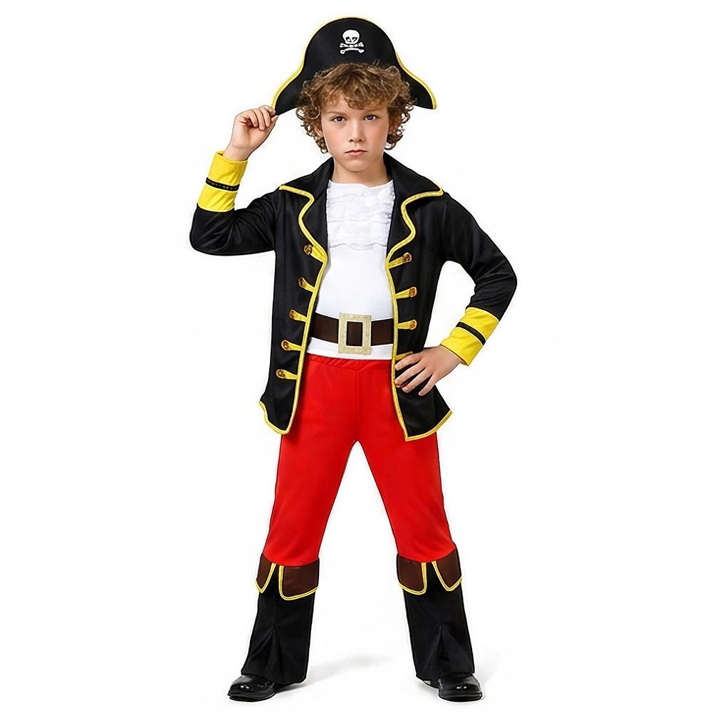 Halloween Kids Jack Sparrow Cosplay, Pirates of the Caribbean Captain Party Costume