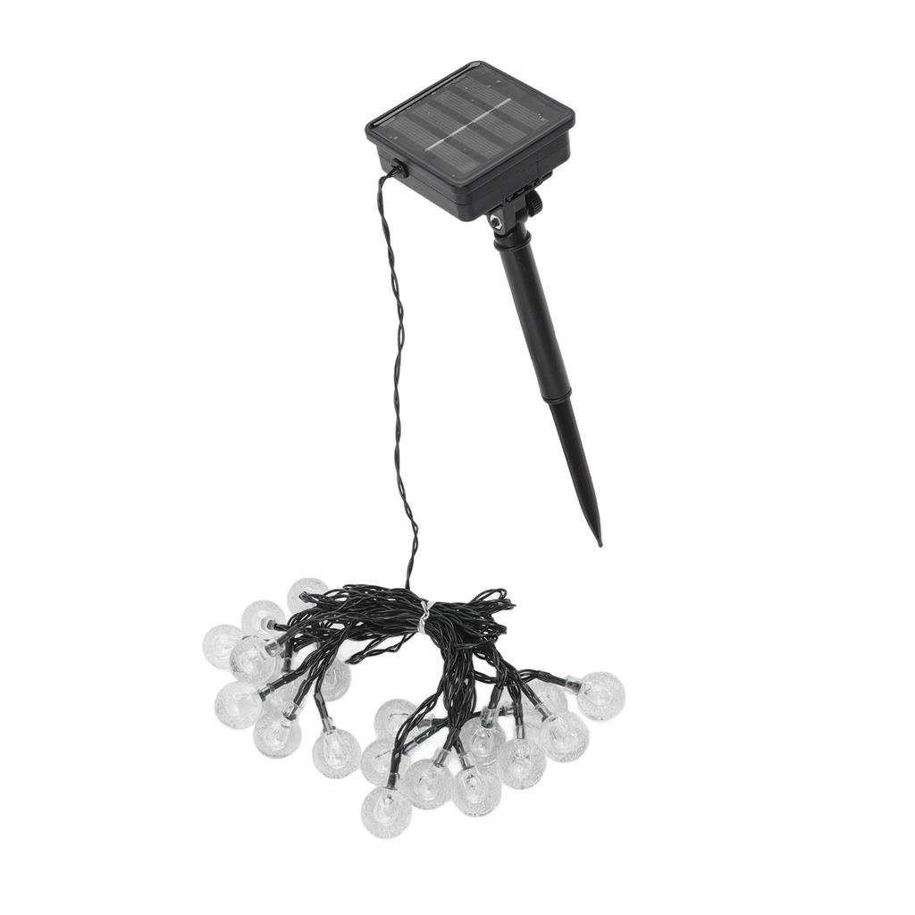 Solar String Lights 20 LED IP65 Waterproof 2 Modes Decorative Outdoor Ball Lamp String for Camping