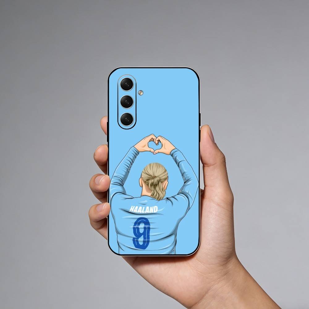 Чехол для телефона Football E-Erling H-Haaland для Samsung Galaxy A73, A72, A71, A70, A52, A51 Другие Мягкий Черный Чехол