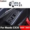 Car Door Armrest Window Lift Switch Button Panel Cover Trim For Mazda CX30 CX-30 2022 2023 Carbon Interior