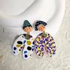 Ethnic Style Colourful Dangle Earrings Acrylic Portraits Earrings Y2K Pendientes Earrings  Beach
